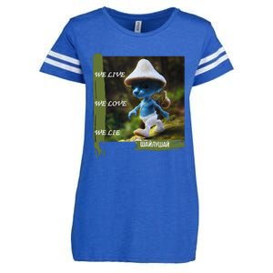 Realistic Cat Smurf Enza Ladies Jersey Football T-Shirt