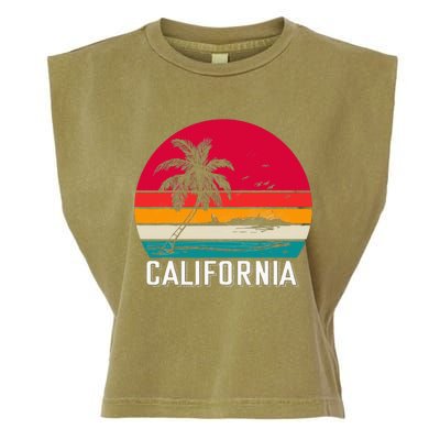 Retro California Surf Vintage Beach Cali 70s Venice Palm Sun Garment-Dyed Women's Muscle Tee