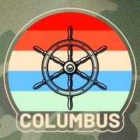 Retro Columbus Ship Wheel Legacy Tie Dye Trucker Hat