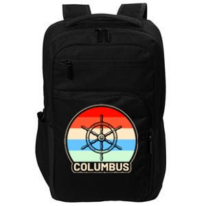 Retro Columbus Ship Wheel Impact Tech Backpack