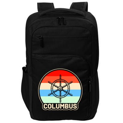 Retro Columbus Ship Wheel Impact Tech Backpack