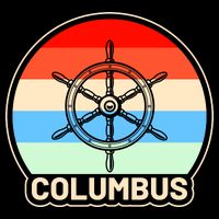 Retro Columbus Ship Wheel Backpack