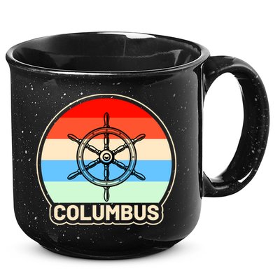 Retro Columbus Ship Wheel 15oz Campfire Ceramic Mug