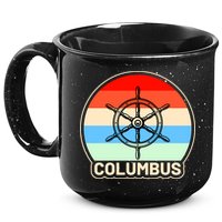 Retro Columbus Ship Wheel 15oz Campfire Ceramic Mug