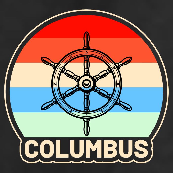 Retro Columbus Ship Wheel 15oz Campfire Ceramic Mug