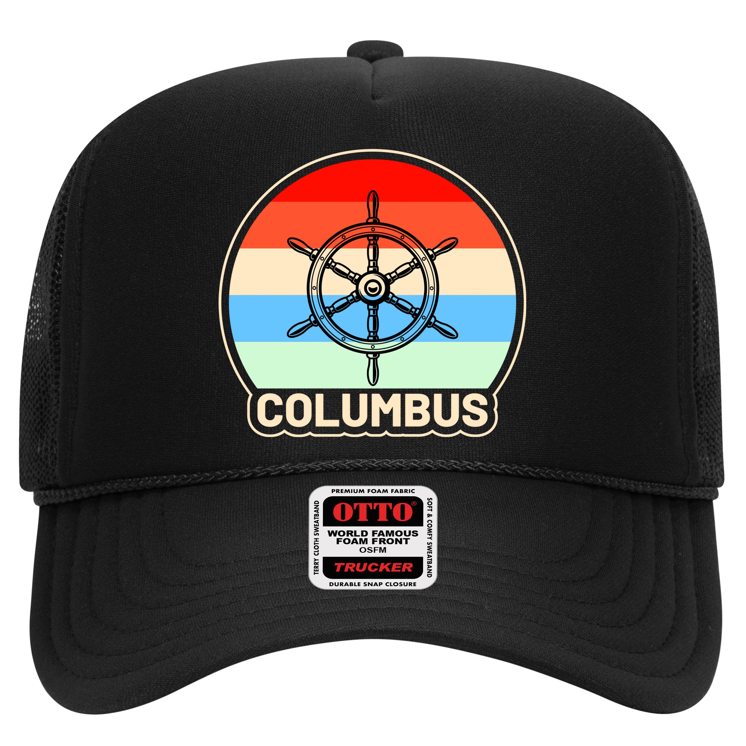 Retro Columbus Ship Wheel Hat