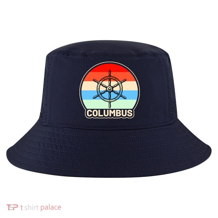 Retro Columbus Ship Wheel Cool Comfort Performance Bucket Hat
