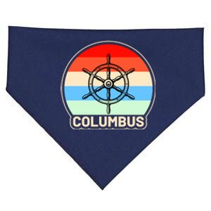 Retro Columbus Ship Wheel USA-Made Doggie Bandana