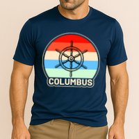 Retro Columbus Ship Wheel Cooling Performance Crew T-Shirt