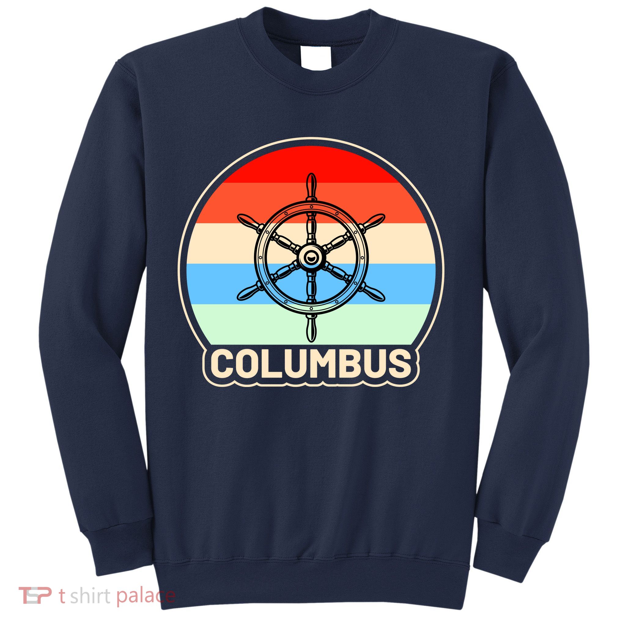 Retro Columbus Ship Wheel Sweatshirt