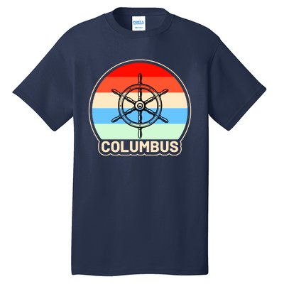 Retro Columbus Ship Wheel Tall T-Shirt