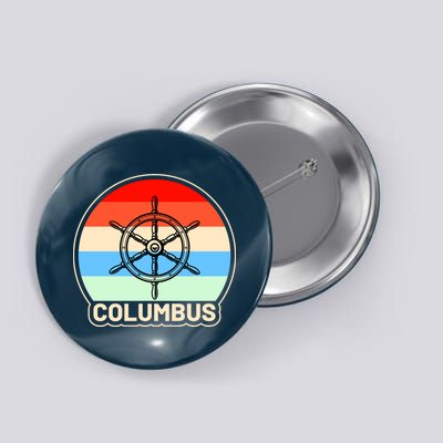 Retro Columbus Ship Wheel Button