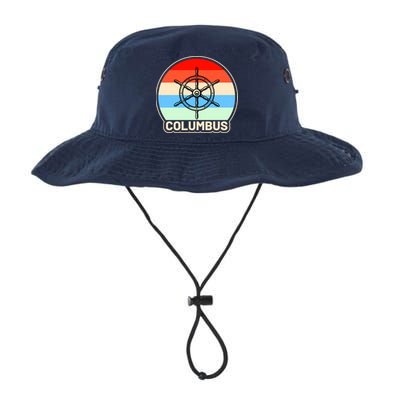 Retro Columbus Ship Wheel Bucket Hat