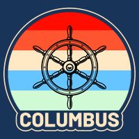 Retro Columbus Ship Wheel Flatbill Hat