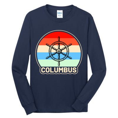 Retro Columbus Ship Wheel Tall Long Sleeve T-Shirt