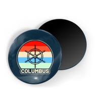 Retro Columbus Ship Wheel Magnet