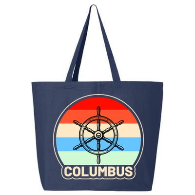 Retro Columbus Ship Wheel 25L Jumbo Tote