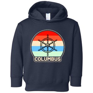 Retro Columbus Ship Wheel Toddler Hoodie