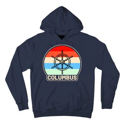 Retro Columbus Ship Wheel Tall Hoodie