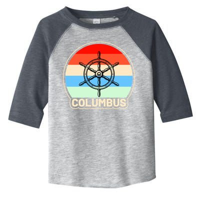 Retro Columbus Ship Wheel Toddler Fine Jersey T-Shirt
