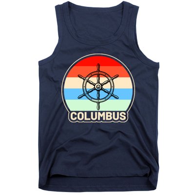 Retro Columbus Ship Wheel Tank Top