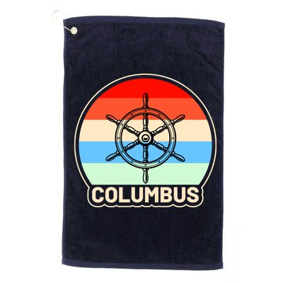 Retro Columbus Ship Wheel Golf Towel