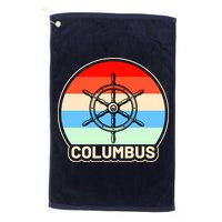 Retro Columbus Ship Wheel Golf Towel