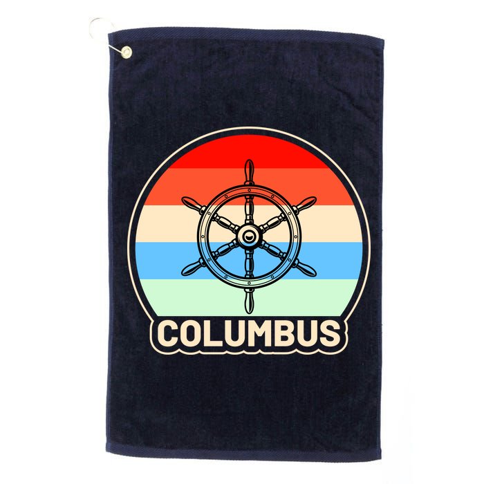 Retro Columbus Ship Wheel Golf Towel
