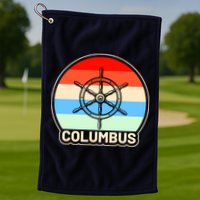 Retro Columbus Ship Wheel Golf Towel
