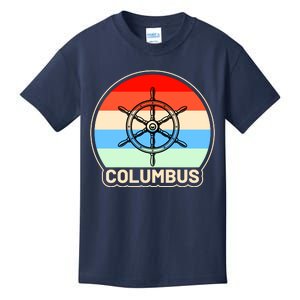 Retro Columbus Ship Wheel Kids T-Shirt