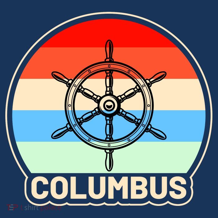 Retro Columbus Ship Wheel Kids T-Shirt