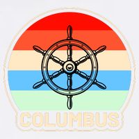 Retro Columbus Ship Wheel Garment-Dyed Sweatshirt
