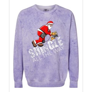 Roofing Christmas Shingle All the Way Quote Roofer Gift Idea Colorblast Crewneck Sweatshirt