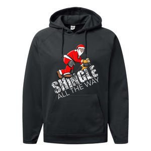 Roofing Christmas Shingle All the Way Quote Roofer Gift Idea Performance Fleece Hoodie