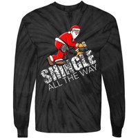 Roofing Christmas Shingle All the Way Quote Roofer Gift Idea Tie-Dye Long Sleeve Shirt