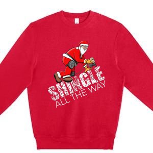 Roofing Christmas Shingle All the Way Quote Roofer Gift Idea Premium Crewneck Sweatshirt