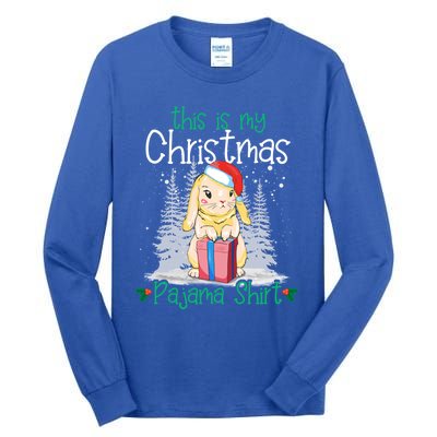 Rabbit Christmas Sweater Bunny This Is My Christmas Pajama Gift Tall Long Sleeve T-Shirt