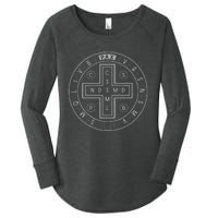 Religious Catholic St. Benedict Medal Christian Women's Perfect Tri Tunic Long Sleeve Shirt