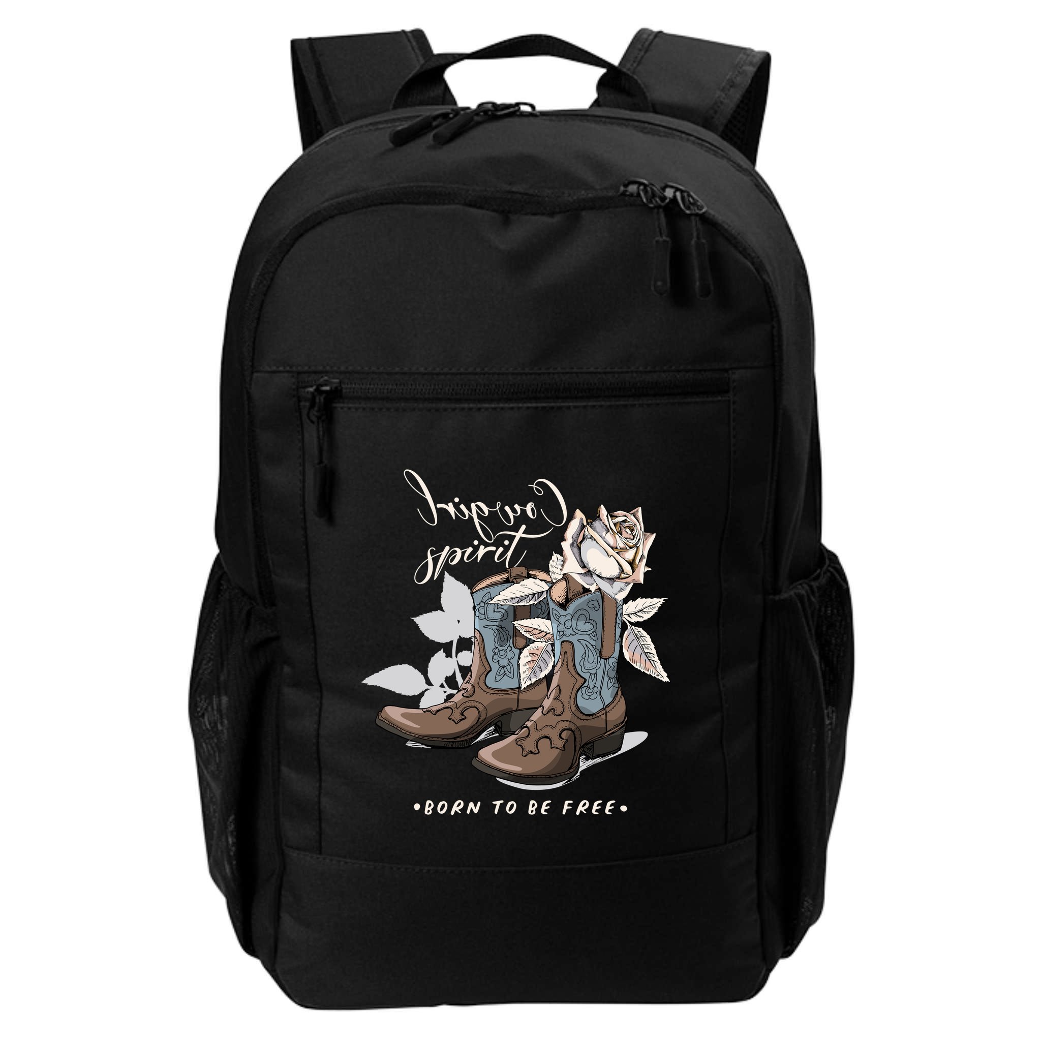 Reverse Cowgirl Spirit Born To Be Free Boots Backpack