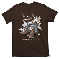 Reverse Cowgirl Spirit Born To Be Free Boots T-Shirt