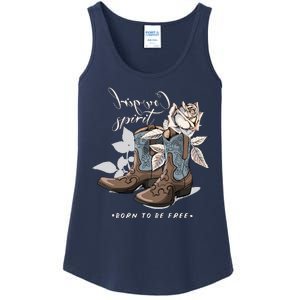 Reverse Cowgirl Spirit Born To Be Free Boots Ladies Essential Tank