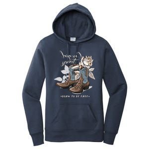 Reverse Cowgirl Spirit Born To Be Free Boots Women's Pullover Hoodie