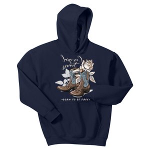 Reverse Cowgirl Spirit Born To Be Free Boots Kids Hoodie