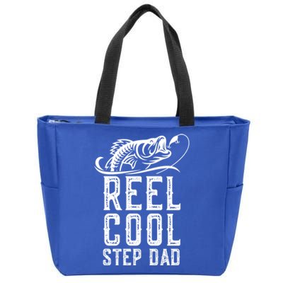 Reel Cool Stepmeaningful Giftdad Fishing Fisher Funny Retro Stepdad Gift Zip Tote Bag