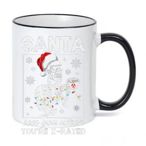 Radiology Christmas Skeleton Santa Rad Tech Xray Tech 11oz Black Color Changing Mug