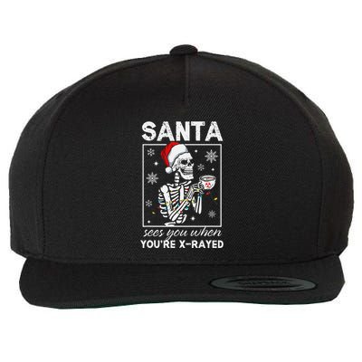 Radiology Christmas Skeleton Santa Rad Tech Xray Tech Wool Snapback Cap
