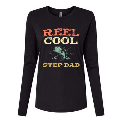 Reel Cool Stepgiftdad Fishing Fisher Funny Vintage Stepdad Gift Womens Cotton Relaxed Long Sleeve T-Shirt