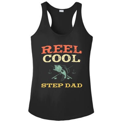 Reel Cool Stepgiftdad Fishing Fisher Funny Vintage Stepdad Gift Ladies PosiCharge Competitor Racerback Tank