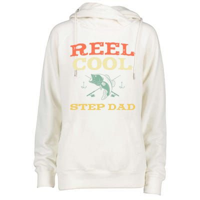 Reel Cool Stepgiftdad Fishing Fisher Funny Vintage Stepdad Gift Womens Funnel Neck Pullover Hood