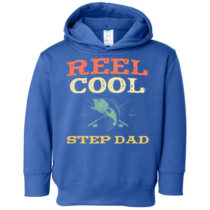 Reel Cool Stepgiftdad Fishing Fisher Funny Vintage Stepdad Gift Toddler Hoodie